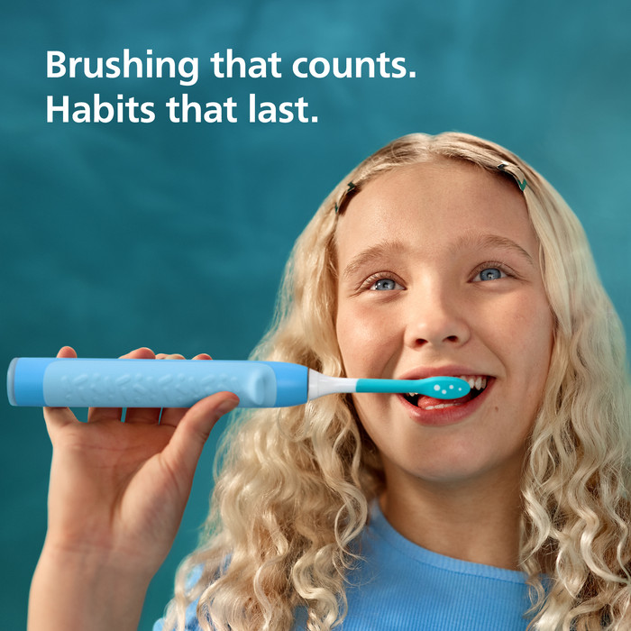 Philips Sonicare For Kids 3+ Smart HX6600/42 Blau produkt in gebrauch
