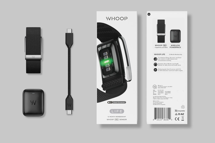 WHOOP MG Life Schwarz verpackung