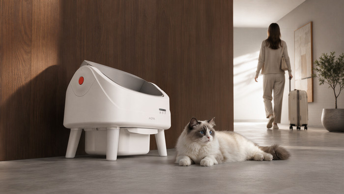 Mova Automatic Cat Litter Box LB10 Air White product in use
