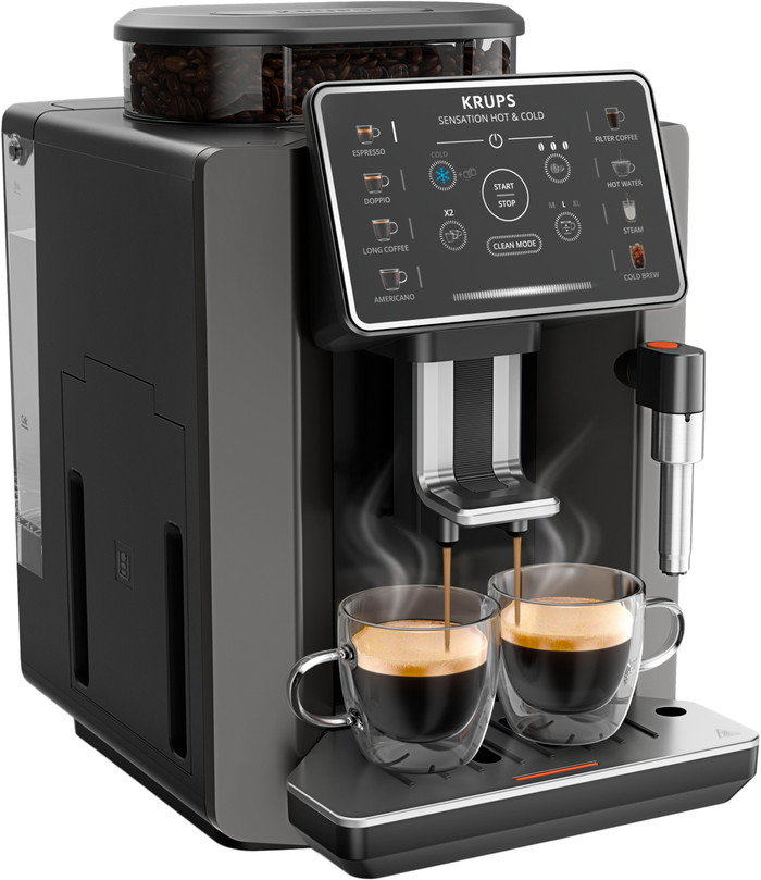 Krups Sensation Hot & Cold EA913H Black left side