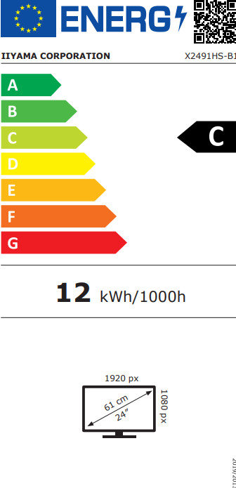 iiyama ProLite X2491HS-B1 energielabel