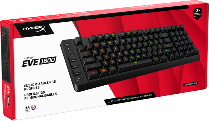 HyperX Eve 1800 Gaming QWERTZ verpackung