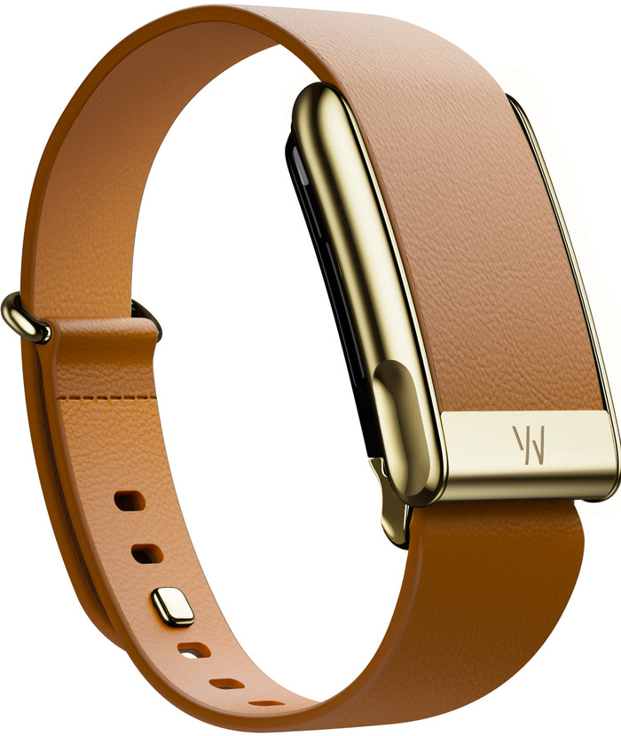 WHOOP MG LeatherLuxe Tapered Band Braun/Gold S/M produkt in gebrauch