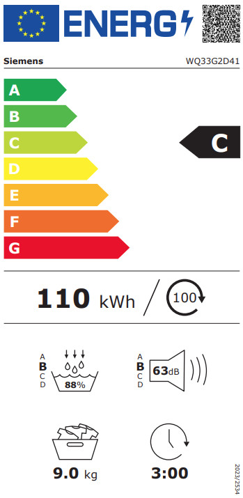 Siemens WQ33G2D41 energielabel
