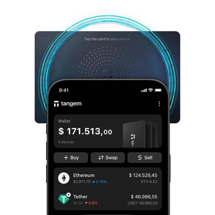 Tangem Wallet 2.0 - Secure Crypto Cold Wallet - 3 Card Set Classic Black visual supplier