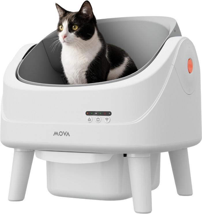 Mova Automatic Cat Litter Box LB10 Air White product in use