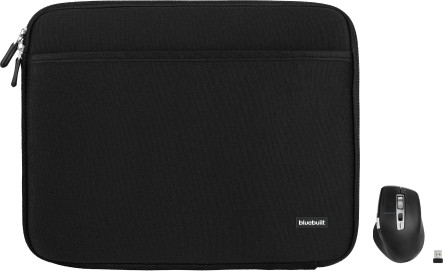 BlueBuilt Laptophülle Breite 36 cm 15-16 Zoll M Schwarz + Maximus Maus Main Image