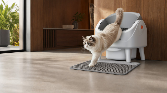 Mova Automatic Cat Litter Box LB10 Air White product in use