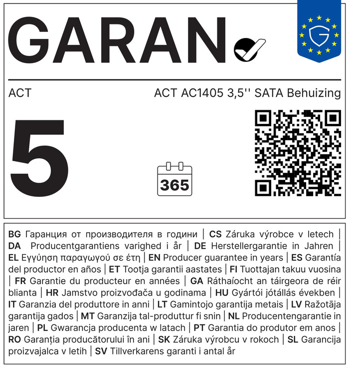 ACT AC1405 3,5'' SATA Gehäuse