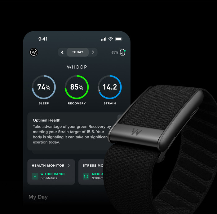 WHOOP 5.0 Peak Schwarz detail