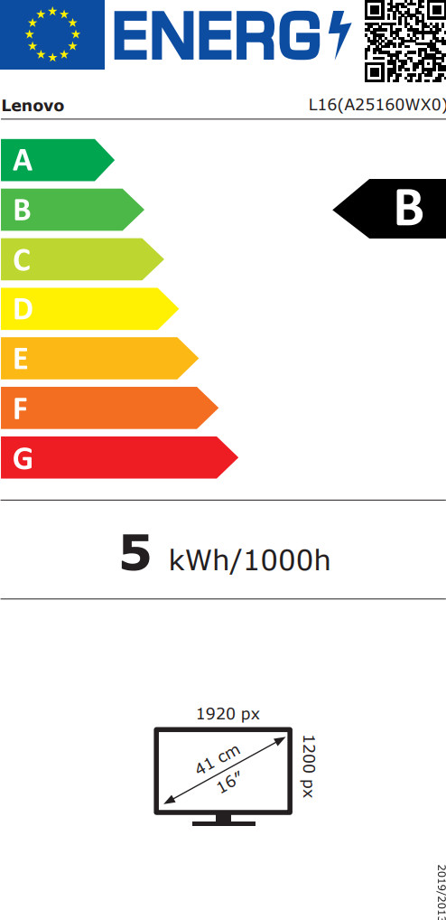 Lenovo L16 energy label