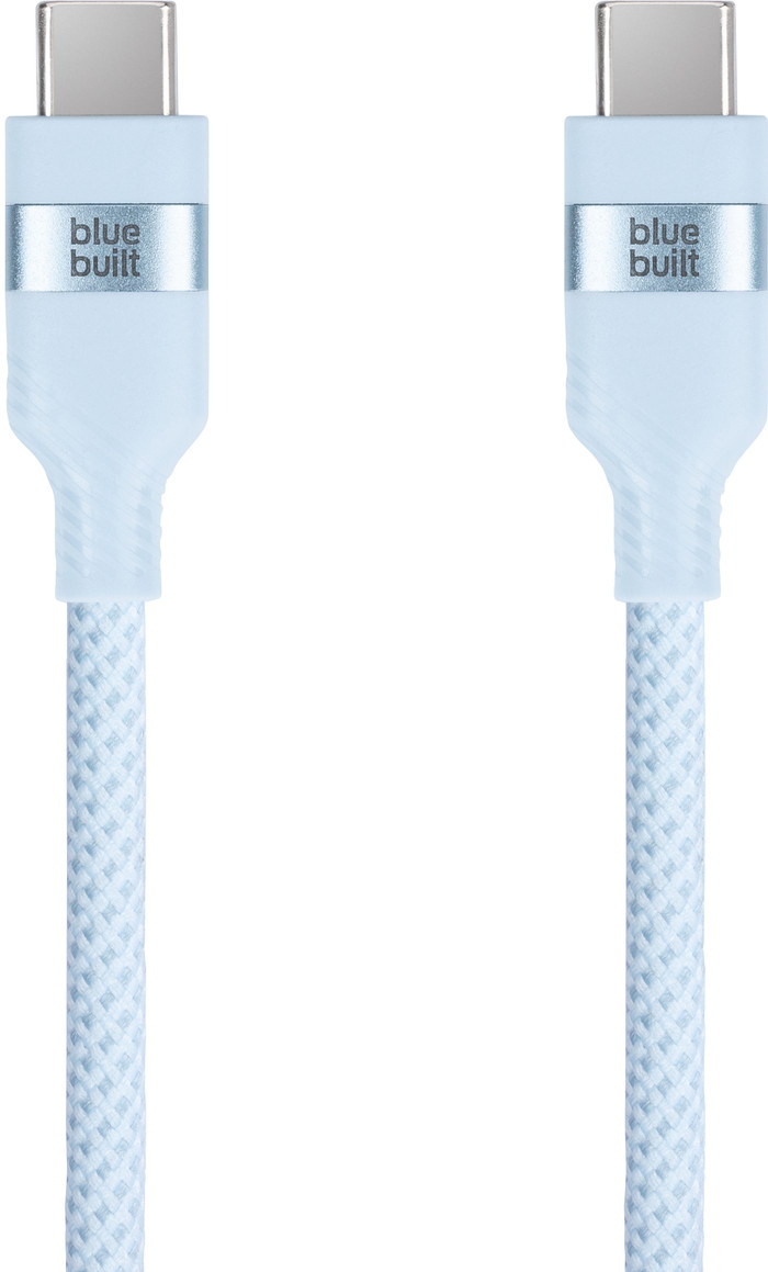 BlueBuilt USB-C-auf-USB-C-Kabel 1,5 m Nylon Hellblau Main Image