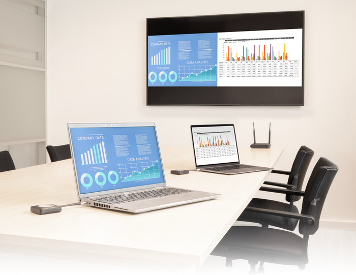 ACT Aero 4K Presenter Button product in use
