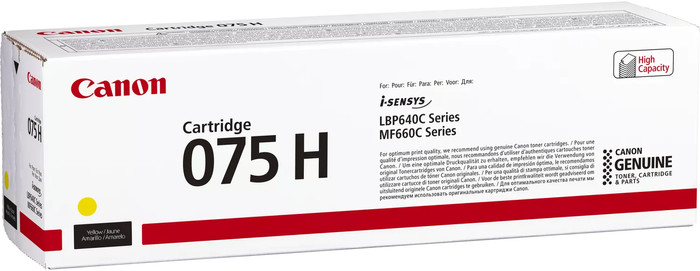 Canon 075H Toner Cartridge Yellow packaging