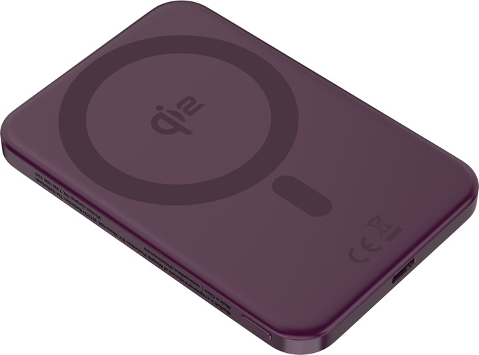 BlueBuilt Wireless Powerbank mit Qi2 und MagSafe 5.000 mAh mit Schnellladen 20 Watt Rot vorne