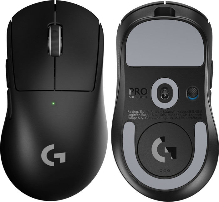 Logitech G PRO X Superlight 2 DEX SE Lightspeed Schwarz rückseite