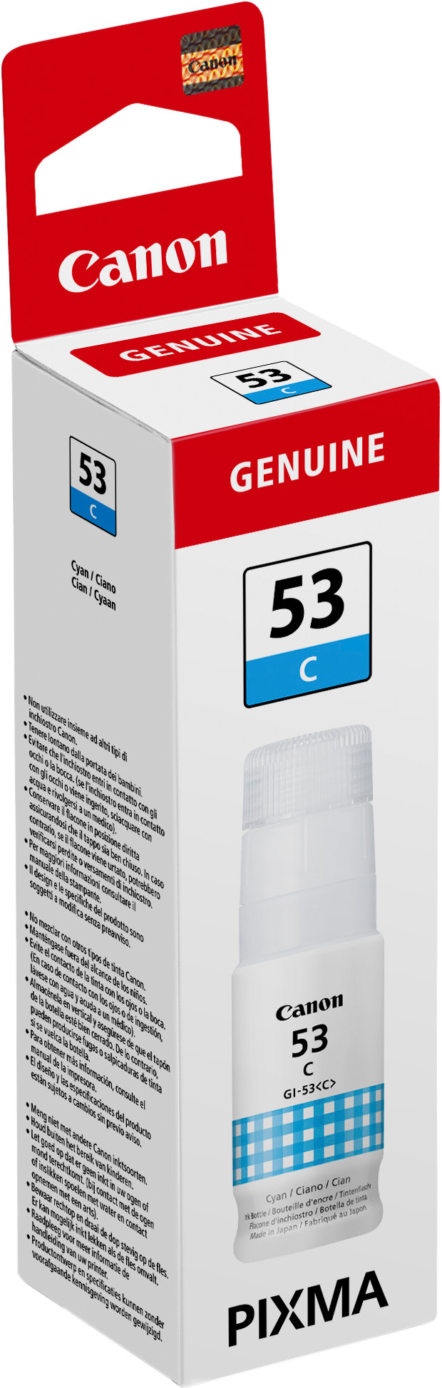 Canon GI-53 Ink Bottle Cyan packaging