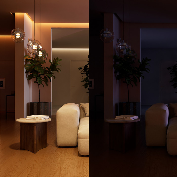 Philips Hue Kabelgebundenes Wandschaltermodul für nicht smarte Lampen 2 Kanäle produkt in gebrauch