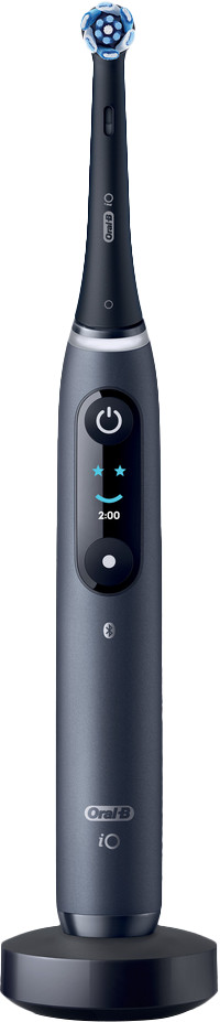 Oral-B iO 9 Schwarz Holiday Edition mit 4 Aufsteckbürsten vorne