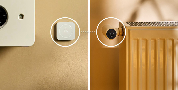 tado Kabelgebundenes Smart-Thermostat X Multiroom Starterset 2. Generation (2 Thermostatköpfe) produkt in gebrauch