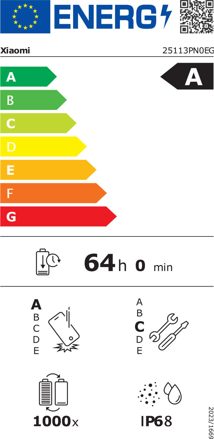 Xiaomi 17 512GB Grün 5G energielabel