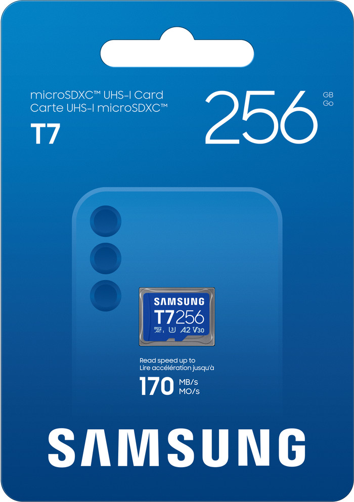 Samsung MicroSDXC T7 256GB 170MB/s verpackung