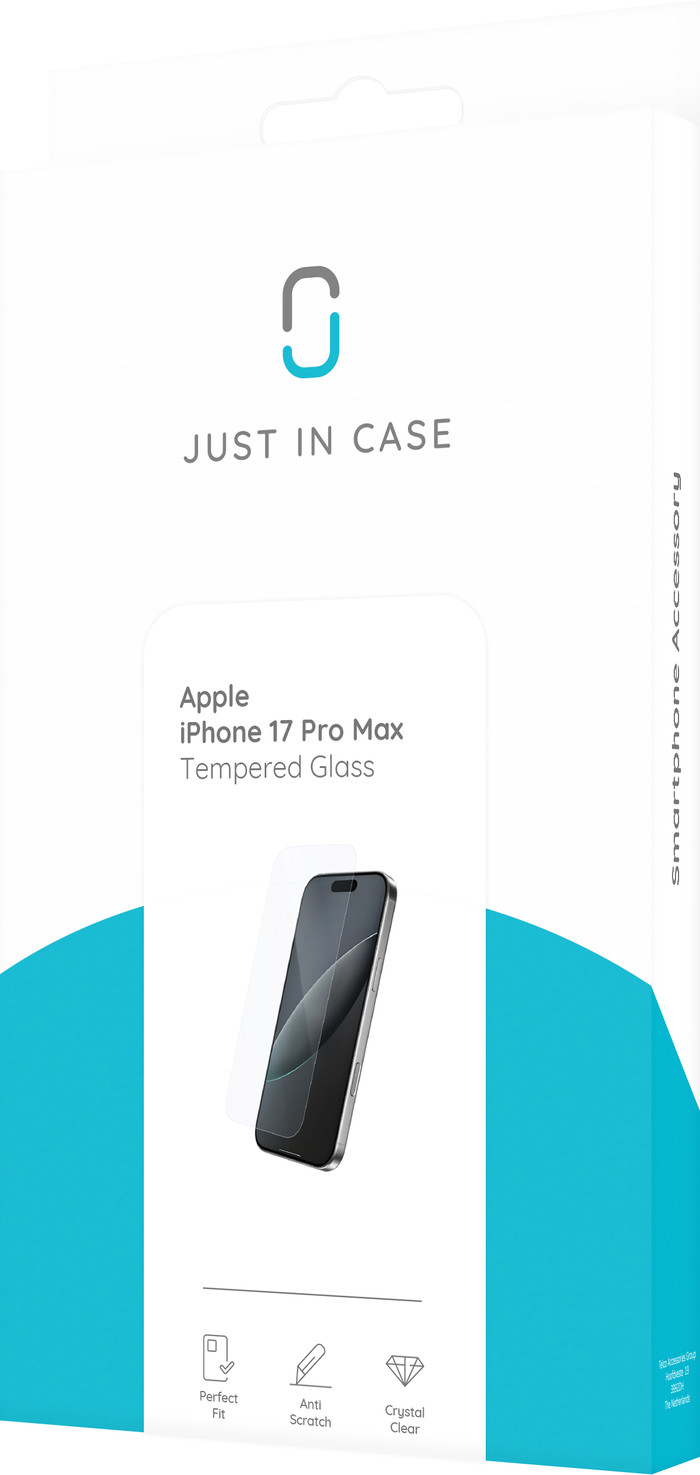Just In Case Tempered Glass Apple iPhone 17 Pro Max / 16 Pro Max Panzerglas verpackung