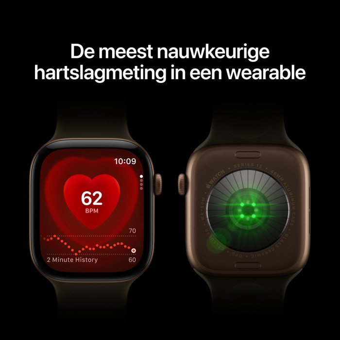Apple Watch Series 12 Cellular 46 mm Schwarz Sportarmband S/M produkt in gebrauch