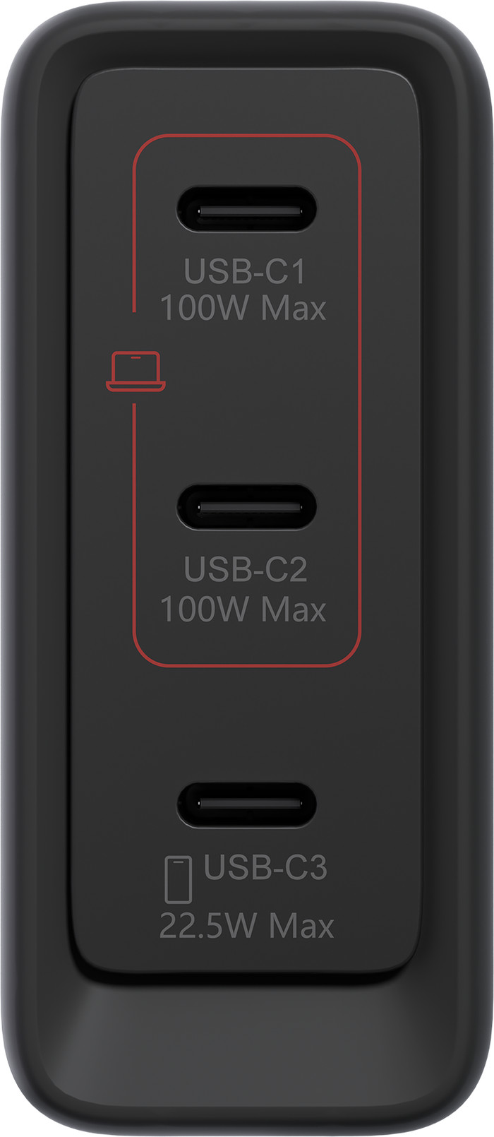 Lenovo Multi-Port USB-C 100 W GaN-Ladegerät vorne