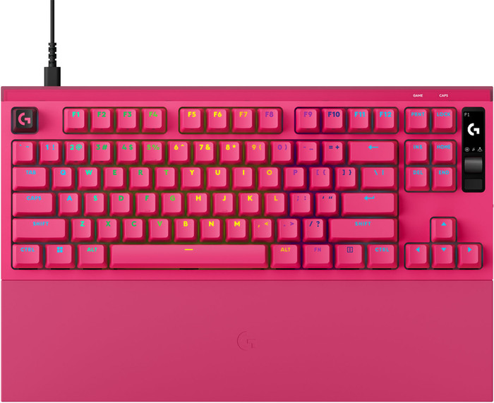 Logitech G PRO X2 RAPID TKL Gaming-Tastatur Rosa Qwertz oberseite