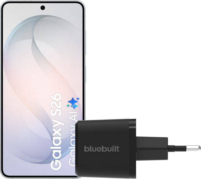 Samsung Galaxy S26 512GB Weiß 5G + BlueBuilt Ladegerät 45 Watt Schwarz Main Image