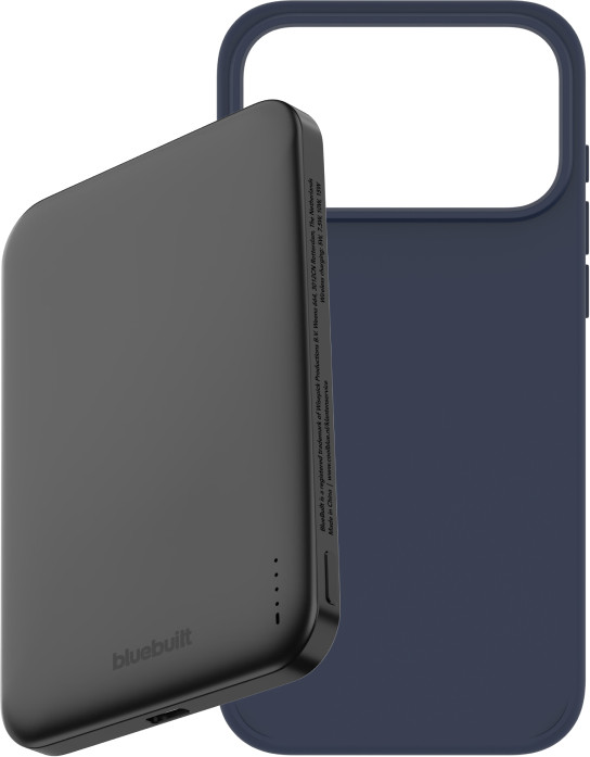 BlueBuilt MagSafe Hülle iPhone 18 Pro Max Blau + Powerbank 5.000 mAh Grau Main Image