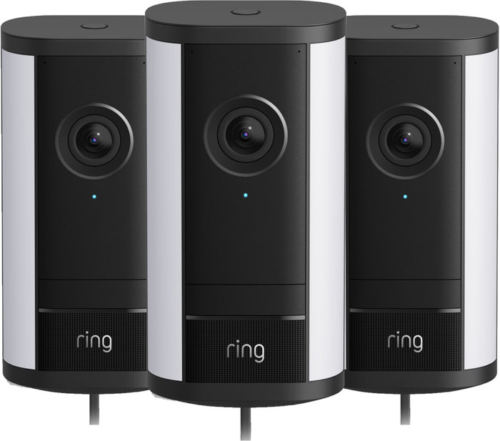 Ring Spotlight Kamera Pro 2. Generation Kabelgebunden Schwarz 3er-Pack Main Image