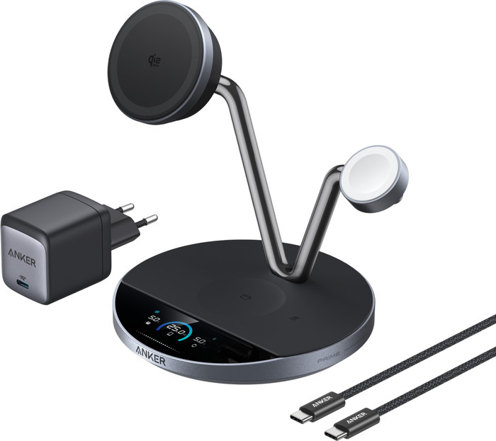 Anker Prime 3-in-1 MagGo and Qi2.2 Wireless Charger 25W Black Main Image