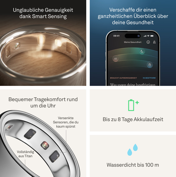 Oura Ring 4 Größe 10 Silber visueller lieferant