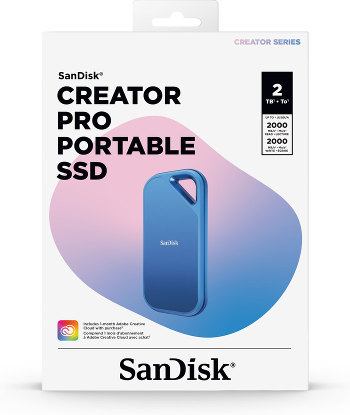SANDISK Creator Pro Portable SSD 2TB packaging