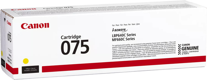 Canon 075 Toner Cartridge Yellow packaging