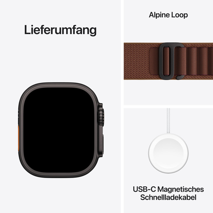 Apple Watch Ultra 4 Cellular 49 mm Schwarz Alpine Loop L visueller lieferant
