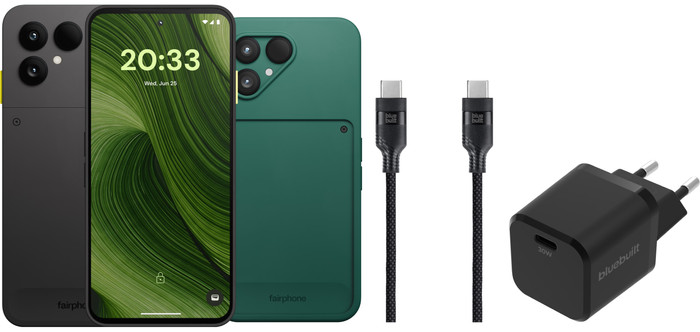 Fairphone 6 256GB Schwarz 5G + Komplettes Zubehörset Main Image