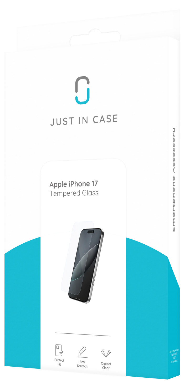 Just In Case Tempered Glass Apple iPhone 17 / 17 Pro / 16 Pro Panzerglas verpackung