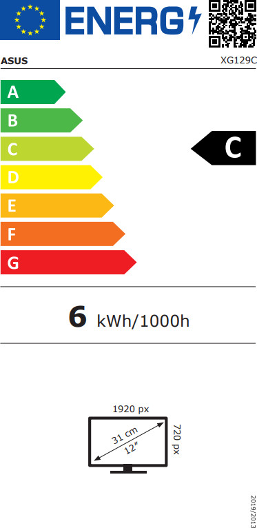 ASUS ROG Strix XG129C energy label