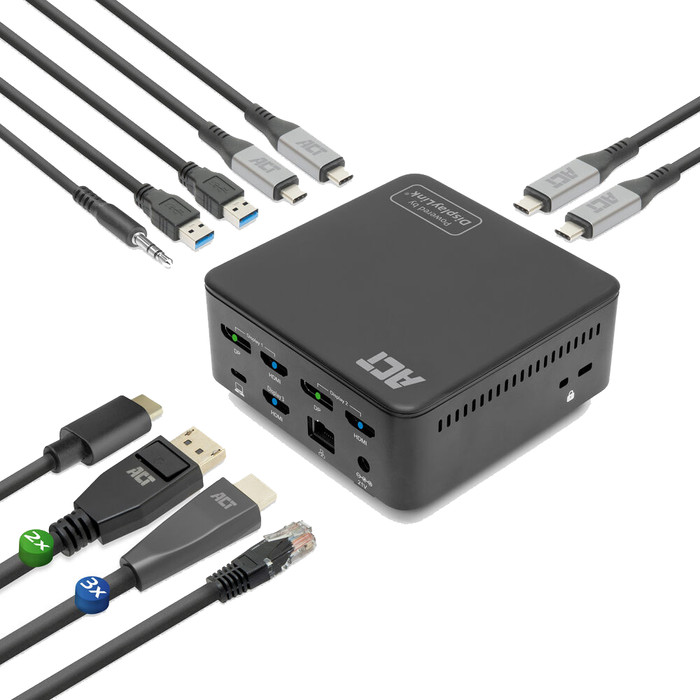 ACT USB-C Triple 4K DisplayLink Dockingstation produkt in gebrauch