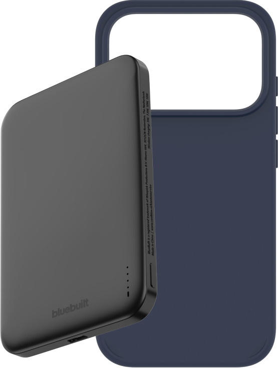 BlueBuilt MagSafe Hülle iPhone 18 Pro Blau + Powerbank 5.000 mAh Grau Main Image