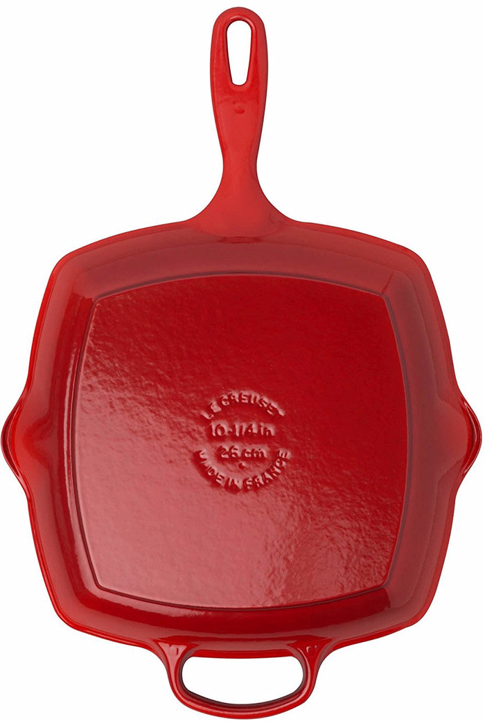 Le Creuset Skillet Quadratische Grillpfanne 26 cm Kirschrot unten