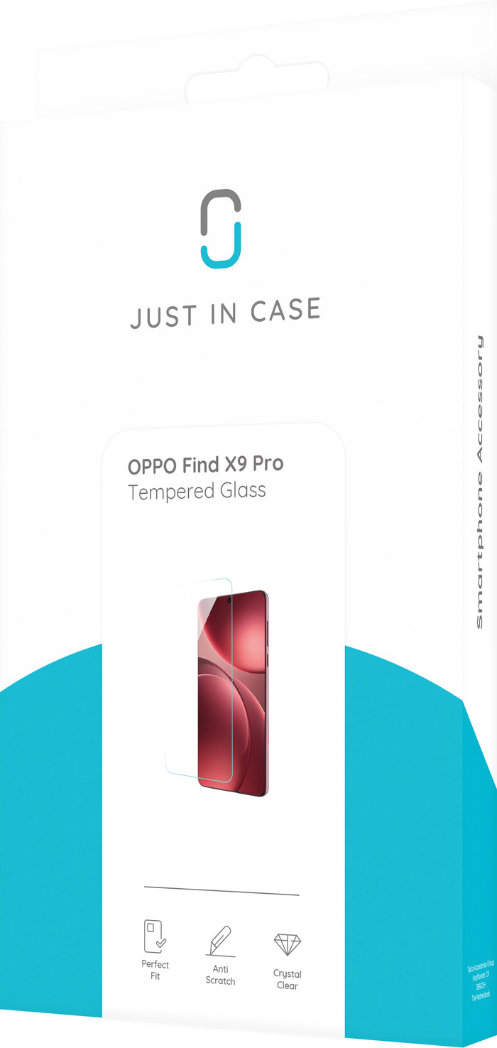 Just In Case Tempered Glass OPPO Find X9 Pro Screen Protector packaging