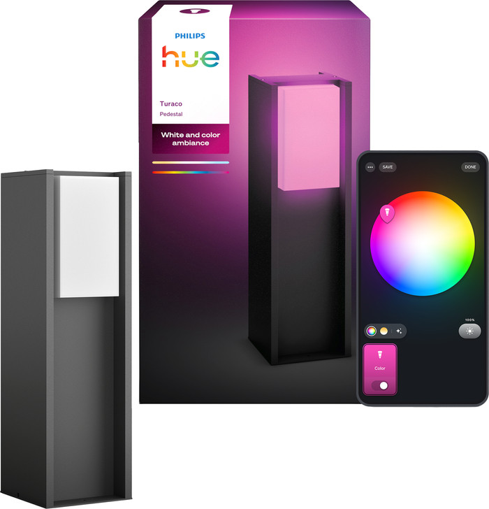 Philips Hue Turaco Low Pedestal Lamp Anthracite Outdoors packaging