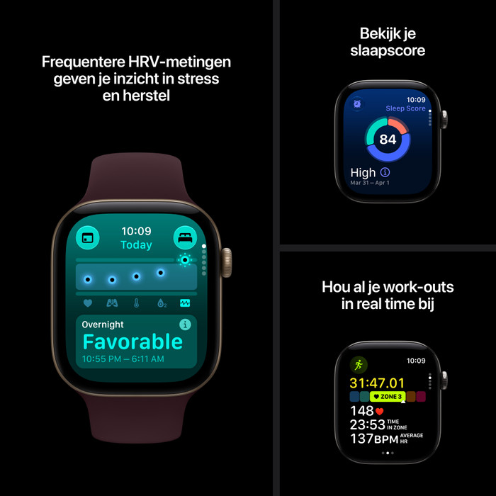 Apple Watch Series 12 Cellular 46 mm Schwarz Sportarmband S/M produkt in gebrauch