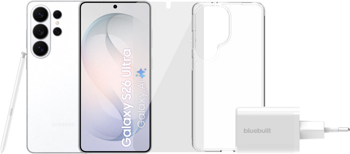 Samsung Galaxy S26 Ultra 256GB White 5G + Complete Accessory Pack Main Image