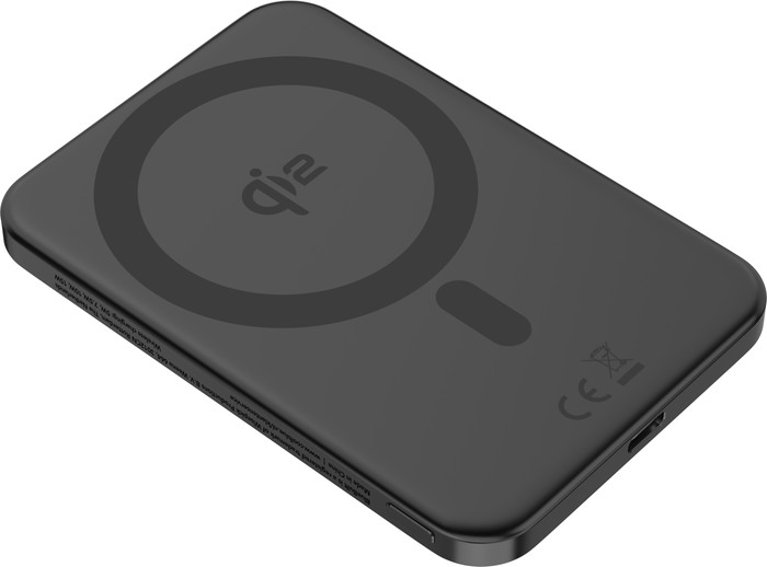 BlueBuilt Wireless Powerbank mit Qi2 und MagSafe 5.000 mAh mit Schnellladen 20 Watt Grau vorne