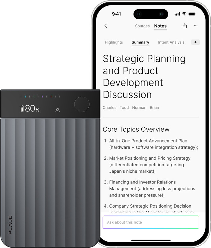 Plaud Note Pro Schwarz produkt in gebrauch